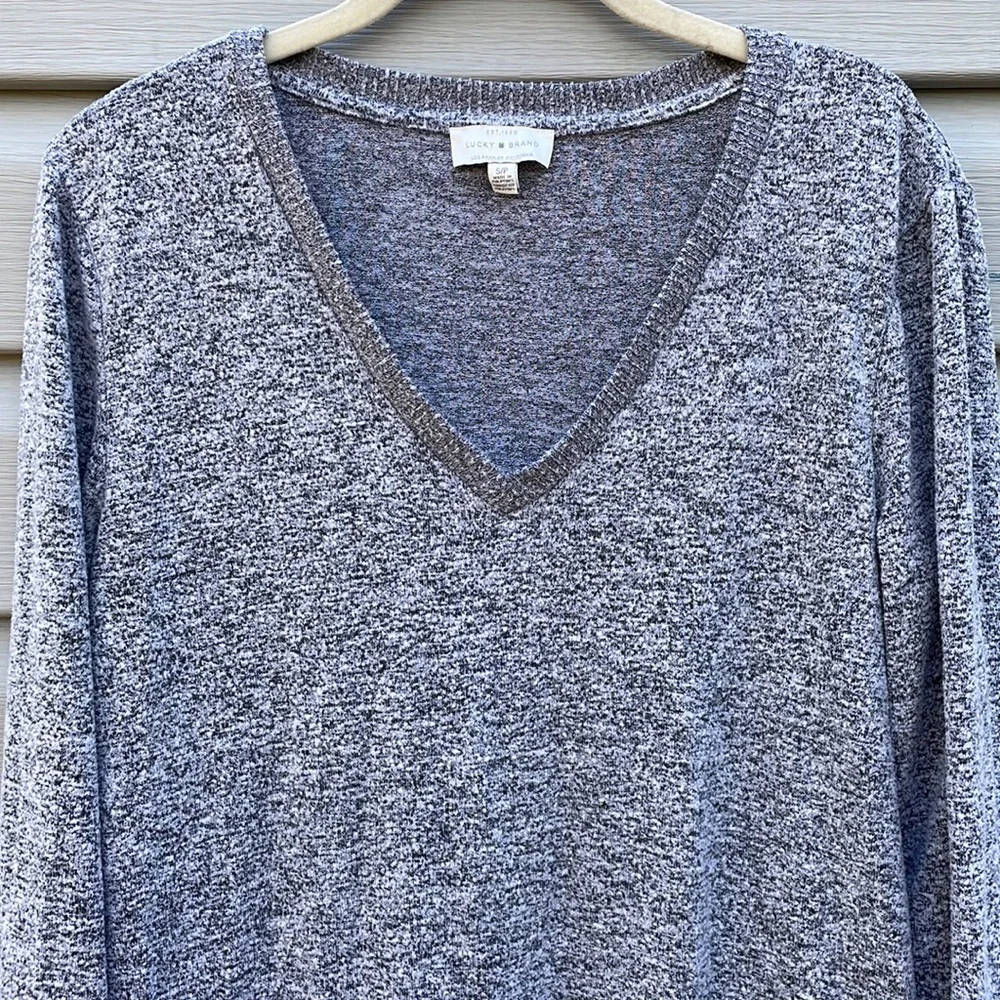 Lucky Brand Heather Gray Fleece Top